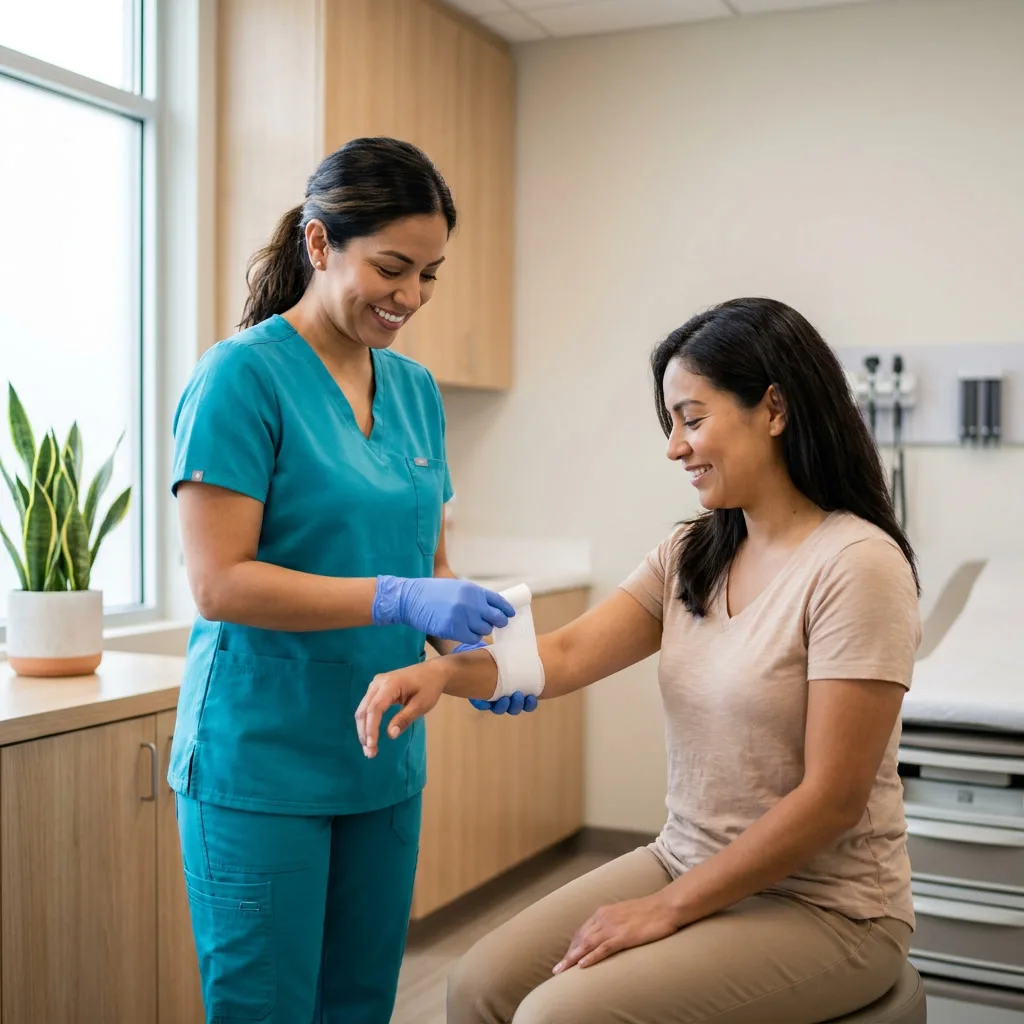 Cura y Curación de Heridas - Servicio médico Clínica Hispana Cruz 4 Houston TX